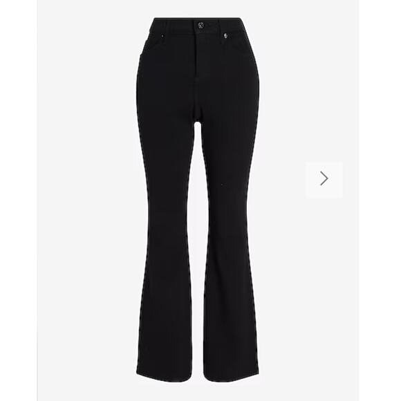 NWOT Never Worn | Express | Curvy Mid Rise Black Bootcut Jeans | Size 8R - Picture 2 of 7